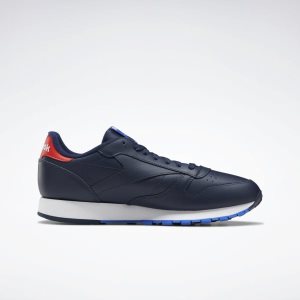 Reebok Classic Leather Turnschuhe Herren - Navy/Rot/Weiß - DE 028-SRT